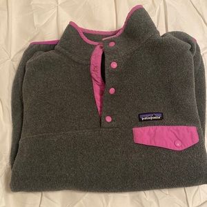 Patagonia Synchilla Snap T Fleece Pullover Grey and Purple Women’s Large